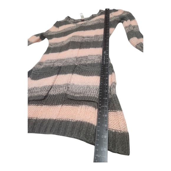 Long Sleeve Striped Bodycon Sweater Mini Dress Women's Med Preppy - Picture 6 of 10